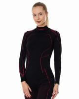 Brubeck Футболка женская длин. рукавом Cooler Черный/Амарант в Москве